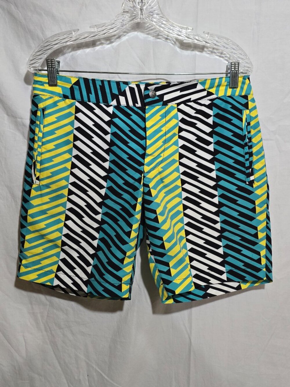 Mr Turk Made in USA Men's Pocketed Swim Board Shorts - 80's New Wave - Sz 30*